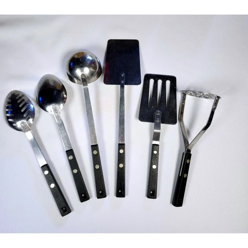 Vintage Household Brand Stainless Steel Kitchen Utensil Set 6pc USA MCM